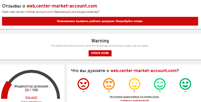 Проект Center Market Account — отзывы, разоблачение