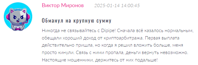 Проект Dipipe — отзывы, разоблачение