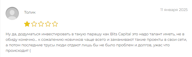 Проект Bits Capital — отзывы, разоблачение