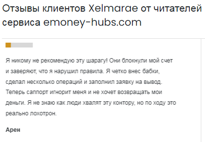 Проект Xelmarae — отзывы, разоблачение