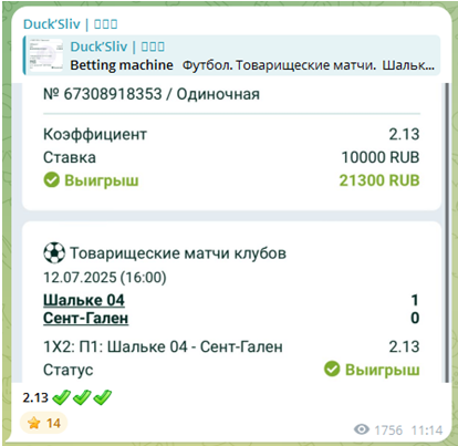 Телеграмм-канал Duck’Sliv | 🅑🅔🅣 — отзывы, разоблачение